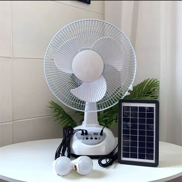 12" Portable Solar Table Fan