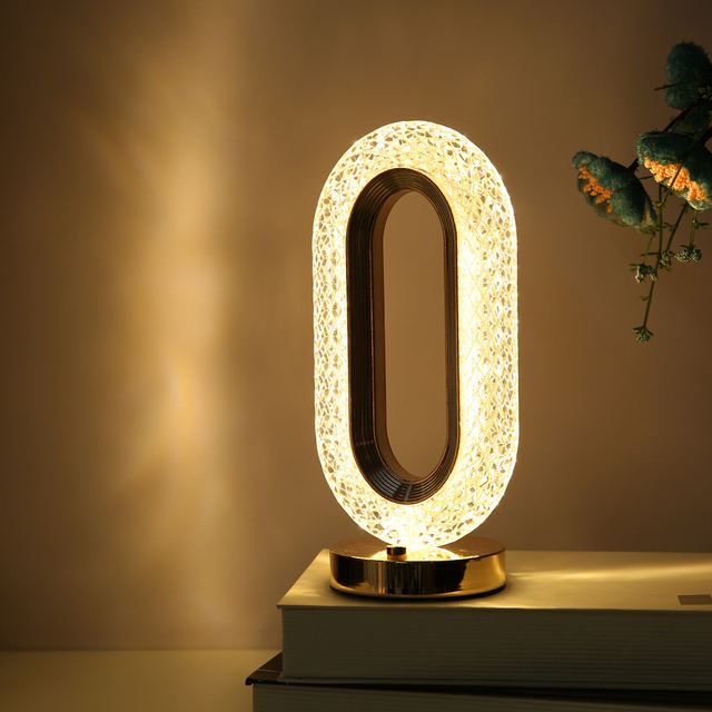 Luxury Crystal Desk Lamp - Tall Oval