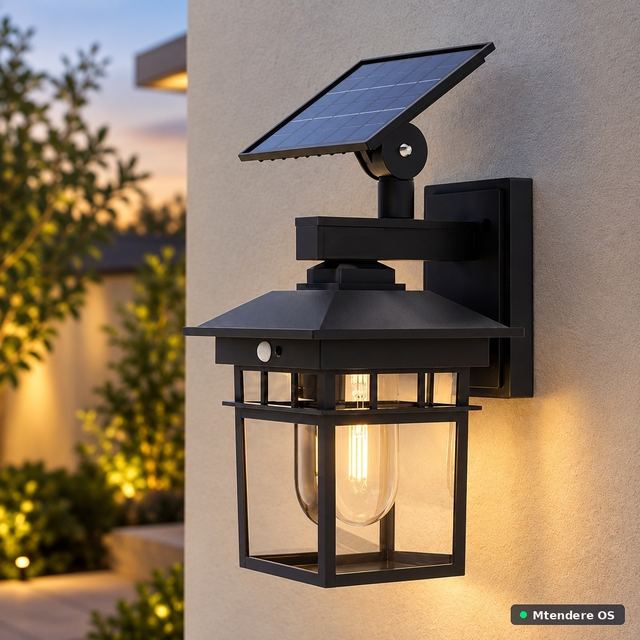 Retro Solar Motion Sensor Wall Lantern